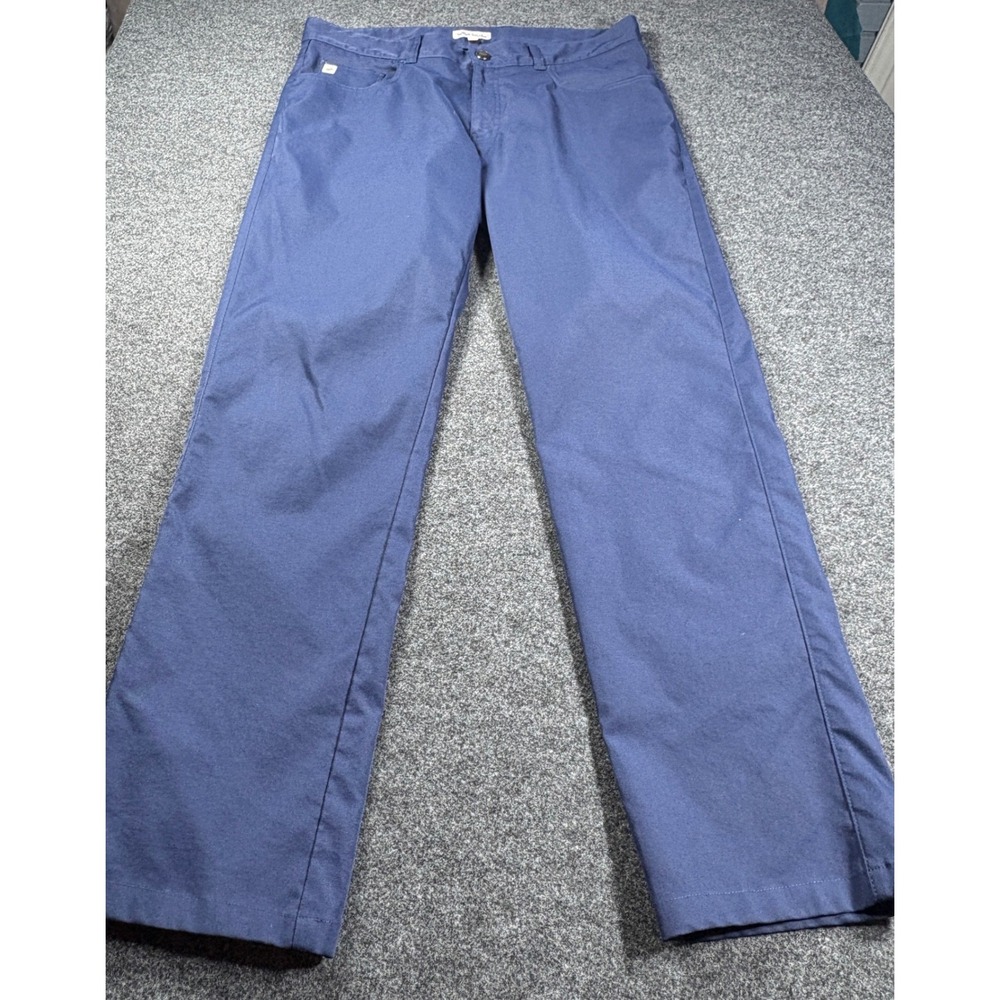 Peter Millar Crown Sport‎ EB66 Pants Mens 34x32 Navy Golf Performance Polyester